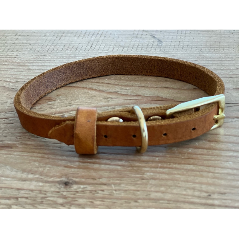 Hundehalsband Fettleder Cognac